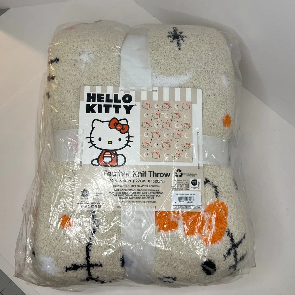 Hello Kitty‎ Celestial Feather Knit Throw Blanket 50 x 60